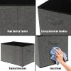 SIMPLE HOUSEWARE 15 x 13 Inch Collapsible Fabric Storage Bin with Handles, 2 Pack, Dark Gray(Dark Grey)