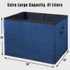 SIMPLE HOUSEWARE 15 x 13 Inch Collapsible Fabric Storage Bin with Handles, 2 Pack, Dark Gray(Steel Blue)