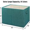 SIMPLE HOUSEWARE 15 x 13 Inch Collapsible Fabric Storage Bin with Handles, 2 Pack, Dark Gray(Turquoise)