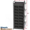 SIMPLE HOUSEWARE 16 Cube Shoe Stand Tower Rack 8 Tier with Top Shelf and Side Hanging Pockets, Gray(Dark Gray)