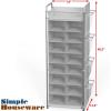 SIMPLE HOUSEWARE 16 Cube Shoe Stand Tower Rack 8 Tier with Top Shelf and Side Hanging Pockets, Gray(Gray)