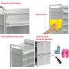 SIMPLE HOUSEWARE 16 Cube Shoe Stand Tower Rack 8 Tier with Top Shelf and Side Hanging Pockets, Gray(Gray)