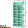 SIMPLE HOUSEWARE 16 Cube Shoe Stand Tower Rack 8 Tier with Top Shelf and Side Hanging Pockets, Gray(Turquoise)