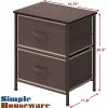 SIMPLE HOUSEWARE 2 Tier Night Stands Dresser for Bedroom Organizer Drawer Storage Tower, Brown(Brown)