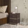 SIMPLE HOUSEWARE 2 Tier Night Stands Dresser for Bedroom Organizer Drawer Storage Tower, Brown(Brown)