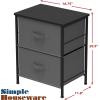 SIMPLE HOUSEWARE 2 Tier Night Stands Dresser for Bedroom Organizer Drawer Storage Tower, Brown(Dark Grey)