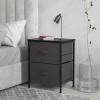 SIMPLE HOUSEWARE 2 Tier Night Stands Dresser for Bedroom Organizer Drawer Storage Tower, Brown(Dark Grey)