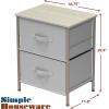 SIMPLE HOUSEWARE 2 Tier Night Stands Dresser for Bedroom Organizer Drawer Storage Tower, Brown(Grey)