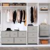 SIMPLE HOUSEWARE 2 Tier Night Stands Dresser for Bedroom Organizer Drawer Storage Tower, Brown(Grey)