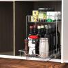 SIMPLE HOUSEWARE 2-Tier (L+M) Organizer Pull Out Under Cabinet Sliding Shelf, Chrome(2 Tier Shelves)