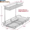 SIMPLE HOUSEWARE 2-Tier (L+M) Organizer Pull Out Under Cabinet Sliding Shelf, Chrome(Shelf w/ Utility Basket)