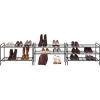 SIMPLE HOUSEWARE 3-Tier Stackable Mesh Shoe Rack, Silver(Black)