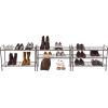 SIMPLE HOUSEWARE 3-Tier Stackable Mesh Shoe Rack, Silver(Bronze)