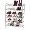 SIMPLE HOUSEWARE 3-Tier Stackable Mesh Shoe Rack, Silver(Silver)