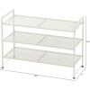 SIMPLE HOUSEWARE 3-Tier Stackable Mesh Shoe Rack, Silver(White)