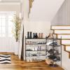 SIMPLE HOUSEWARE 4-Tier Expandable Shoe Racks with Shelves for 16 Pairs of Shoes, Black(4-Tier)