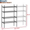 SIMPLE HOUSEWARE 4-Tier Expandable Shoe Racks with Shelves for 16 Pairs of Shoes, Black(4-Tier)