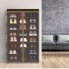 SIMPLE HOUSEWARE 8 Tiers Shoe Rack with Zipper Cover | Side Hanging Pockets, Brown(Brown)
