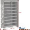 SIMPLE HOUSEWARE 8 Tiers Shoe Rack with Zipper Cover | Side Hanging Pockets, Brown(Grey)