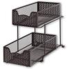 SIMPLE HOUSEWARE Cabinet 2 Tier Perforated Basket Drawer, Silver – 2 Pack(Bronze)
