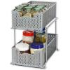 SIMPLE HOUSEWARE Cabinet 2 Tier Perforated Basket Drawer, Silver – 2 Pack(Silver)