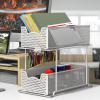 SIMPLE HOUSEWARE Cabinet 2 Tier Perforated Basket Drawer, Silver – 2 Pack(White)