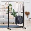 SIMPLE HOUSEWARE Double Rod Garment Rack, Grey(Black)