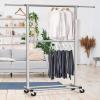 SIMPLE HOUSEWARE Double Rod Garment Rack, Grey(Grey)