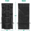 SIMPLE HOUSEWARE Double-Sided Hanging Gift Wrap Organizer Storage Pockets, Gray (Set of 1)(Black)