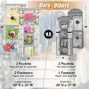 SIMPLE HOUSEWARE Double-Sided Hanging Gift Wrap Organizer Storage Pockets, Gray (Set of 1)(Grey)