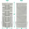 SIMPLE HOUSEWARE Double-Sided Hanging Gift Wrap Organizer Storage Pockets, Gray (Set of 1)(Grey)