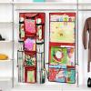 SIMPLE HOUSEWARE Double-Sided Hanging Gift Wrap Organizer Storage Pockets, Gray (Set of 1)(Red)