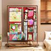 SIMPLE HOUSEWARE Double-Sided Hanging Gift Wrap Organizer Storage Pockets, Gray (Set of 1)(Red)