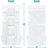 SIMPLE HOUSEWARE Double-Sided Hanging Gift Wrap Organizer Storage Pockets, Gray (Set of 1)(White)