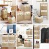 SIMPLE HOUSEWARE Fabric Storage Cubes, 13″ x 13″ Storage Bin, 3 Pack, Gray(Beige)