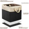 SIMPLE HOUSEWARE Fabric Storage Cubes, 13″ x 13″ Storage Bin, 3 Pack, Gray(Black)