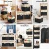 SIMPLE HOUSEWARE Fabric Storage Cubes, 13″ x 13″ Storage Bin, 3 Pack, Gray(Black)