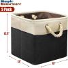 SIMPLE HOUSEWARE Fabric Storage Cubes, 13″ x 13″ Storage Bin, 3 Pack, Gray(Black)