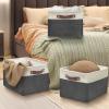 SIMPLE HOUSEWARE Fabric Storage Cubes, 13″ x 13″ Storage Bin, 3 Pack, Gray(Dark Gray)