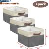 SIMPLE HOUSEWARE Fabric Storage Cubes, 13″ x 13″ Storage Bin, 3 Pack, Gray(Dark Gray)