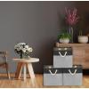 SIMPLE HOUSEWARE Fabric Storage Cubes, 13″ x 13″ Storage Bin, 3 Pack, Gray(Dark Grey)
