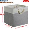 SIMPLE HOUSEWARE Fabric Storage Cubes, 13″ x 13″ Storage Bin, 3 Pack, Gray(Grey)