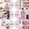 SIMPLE HOUSEWARE Fabric Storage Cubes, 13″ x 13″ Storage Bin, 3 Pack, Gray(Pink)