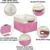 SIMPLE HOUSEWARE Fabric Storage Cubes, 13″ x 13″ Storage Bin, 3 Pack, Gray(Pink)