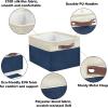 SIMPLE HOUSEWARE Fabric Storage Cubes, 13″ x 13″ Storage Bin, 3 Pack, Gray(Steel Blue)