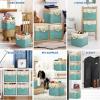SIMPLE HOUSEWARE Fabric Storage Cubes, 13″ x 13″ Storage Bin, 3 Pack, Gray(Turquoise)