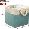 SIMPLE HOUSEWARE Fabric Storage Cubes, 13″ x 13″ Storage Bin, 3 Pack, Gray(Turquoise)