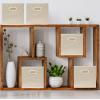 SIMPLE HOUSEWARE Foldable Cube Storage Bins with Handles, 11-Inch, Gray, 6-Pack, Fabric Cubes Organizer for Closet or Shelves(Beige)