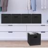 SIMPLE HOUSEWARE Foldable Cube Storage Bins with Handles, 11-Inch, Gray, 6-Pack, Fabric Cubes Organizer for Closet or Shelves(Black)