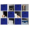 SIMPLE HOUSEWARE Foldable Cube Storage Bins with Handles, 11-Inch, Gray, 6-Pack, Fabric Cubes Organizer for Closet or Shelves(Dark Blue)